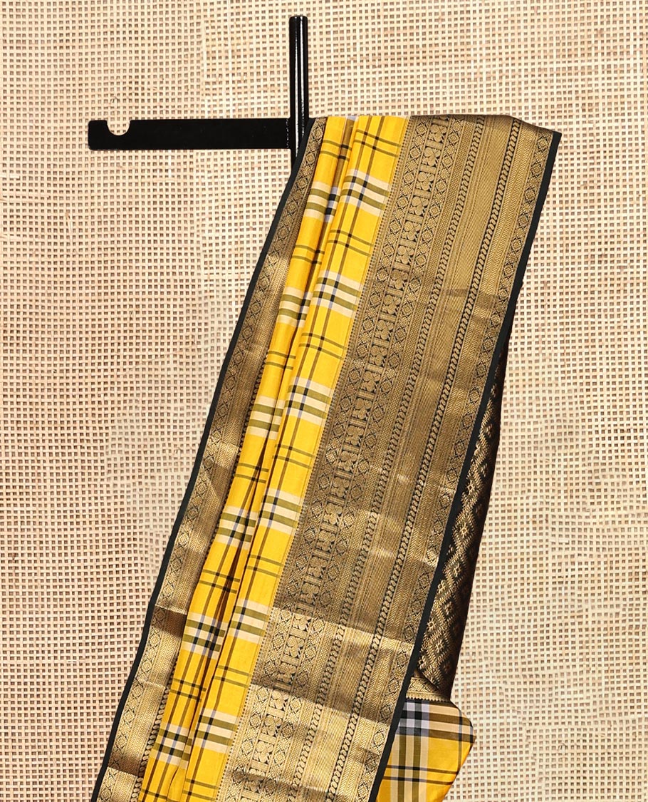 Yellow-Green Vasundhara Lite Silk Saree