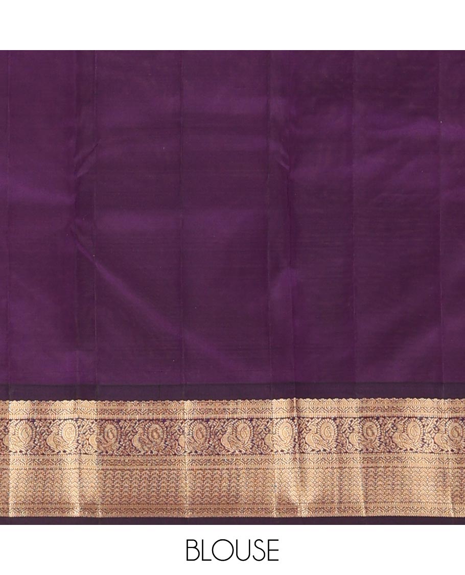 Sandal zari buttas silk saree, contrast traditional zari border & jaal pallu