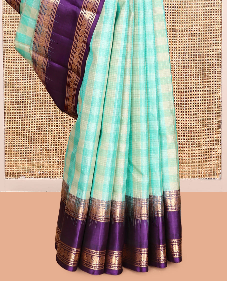Turquoise Mayuri Soft Silk Saree