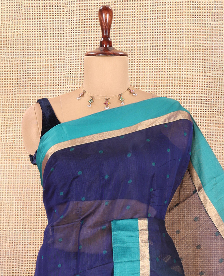 Navy Blue Semi-Silk Cotton Saree