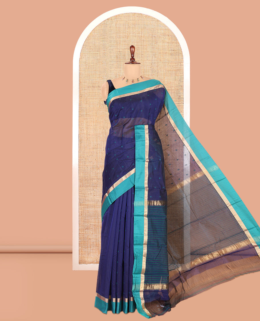 Navy Blue Semi-Silk Cotton Saree