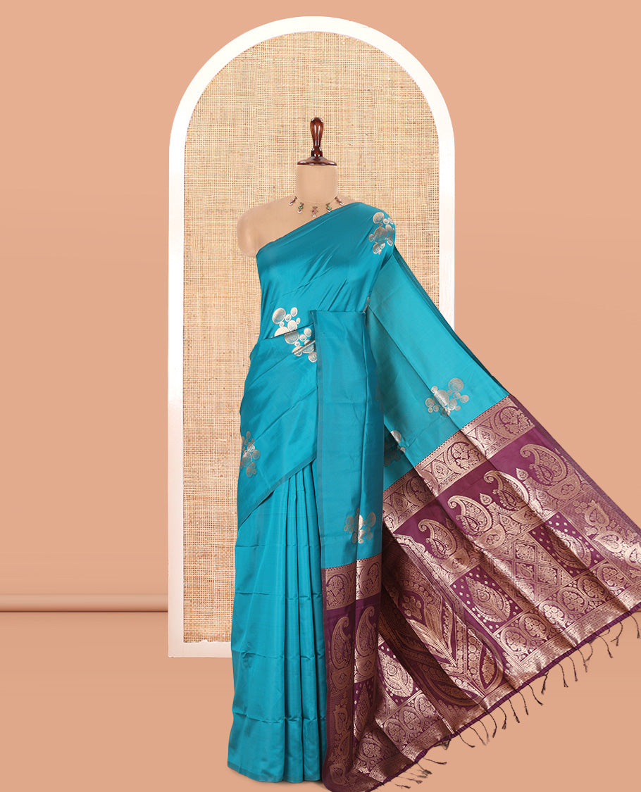 Borderless Rama Elite Soft Silk Saree