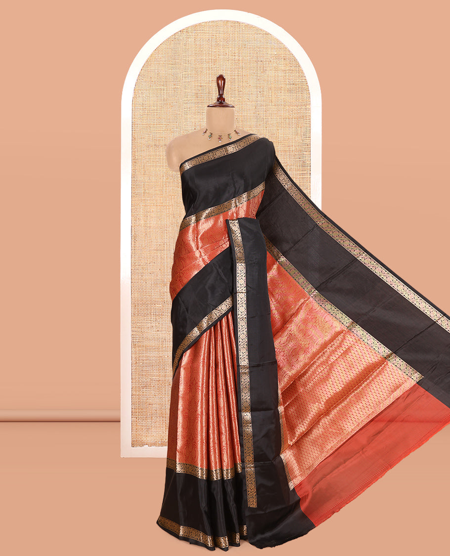 Red Semi-Katan Silk Saree