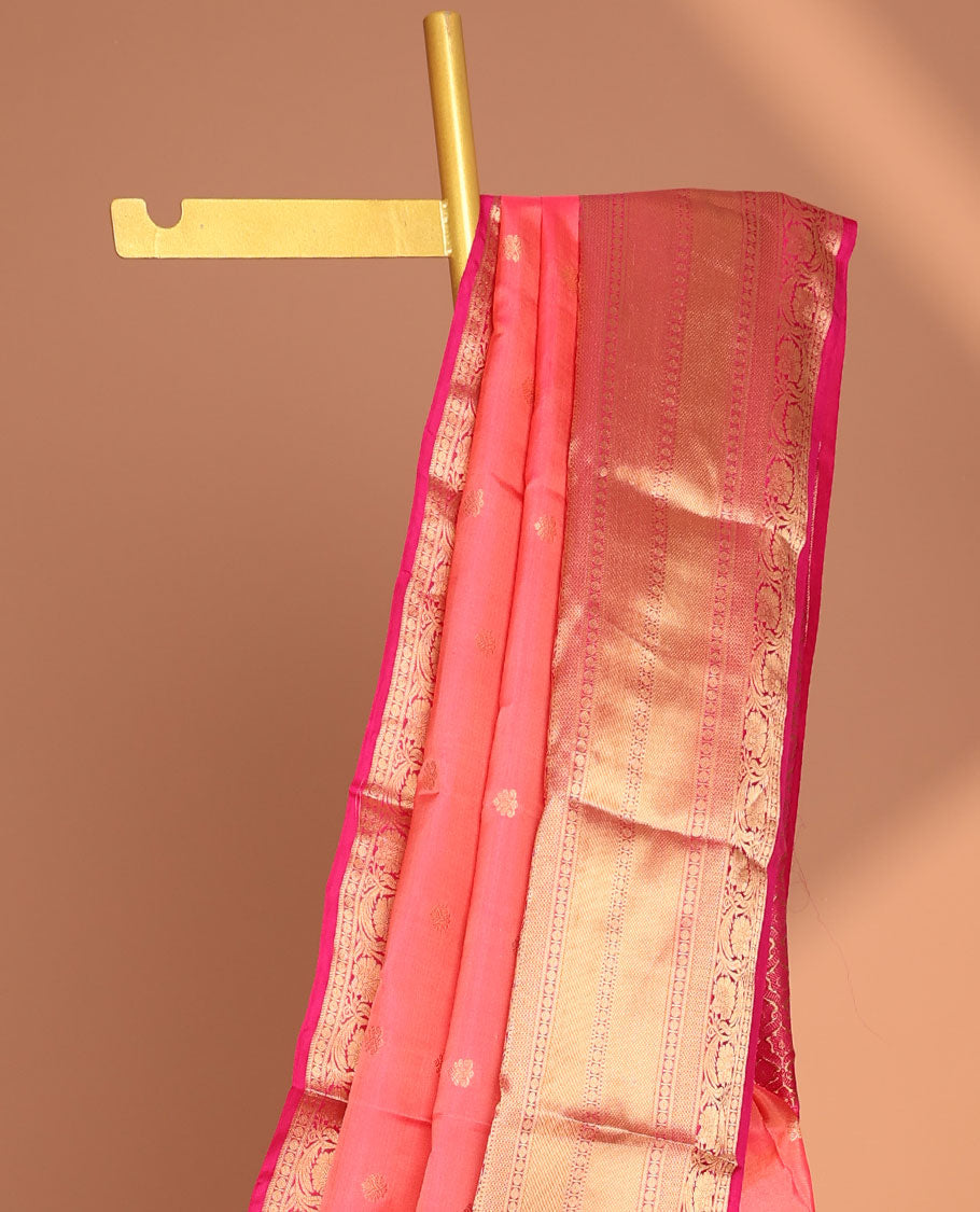 paech floral buttas vasundhara elite silk saree with contrast floral zari design border & pallu of argyle pattern