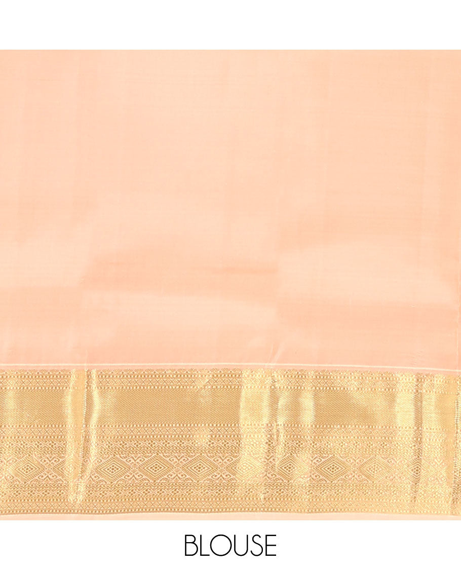 Yellow Vasundhara Lite Silk Mix Saree, Subtly Sparkled with Buttas on Its Body, Complemented by Contrast Border of Traditional Zari Designs, Gleaming Jaal Pallu, and Paired with a Contrast Blouse