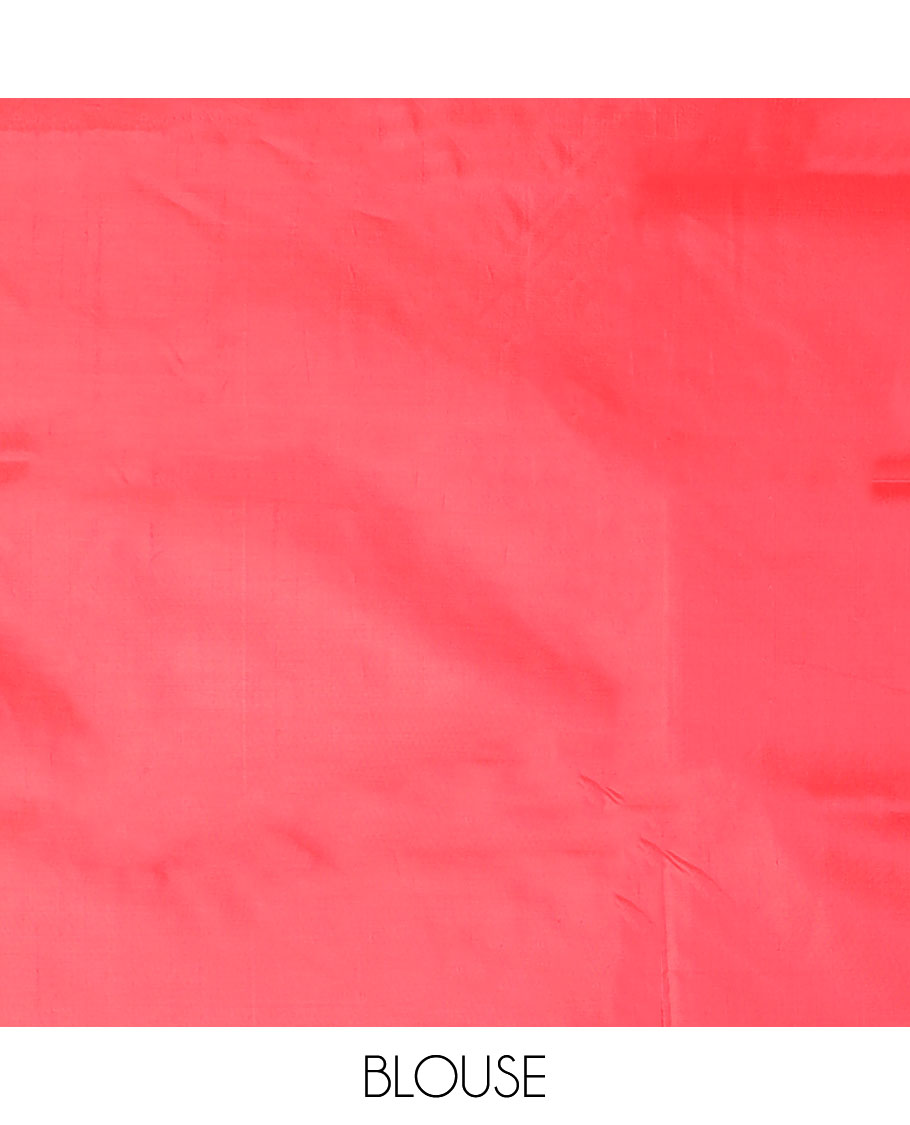 Borderless grey buttas banana pith saree, contrast pallu of floral designs