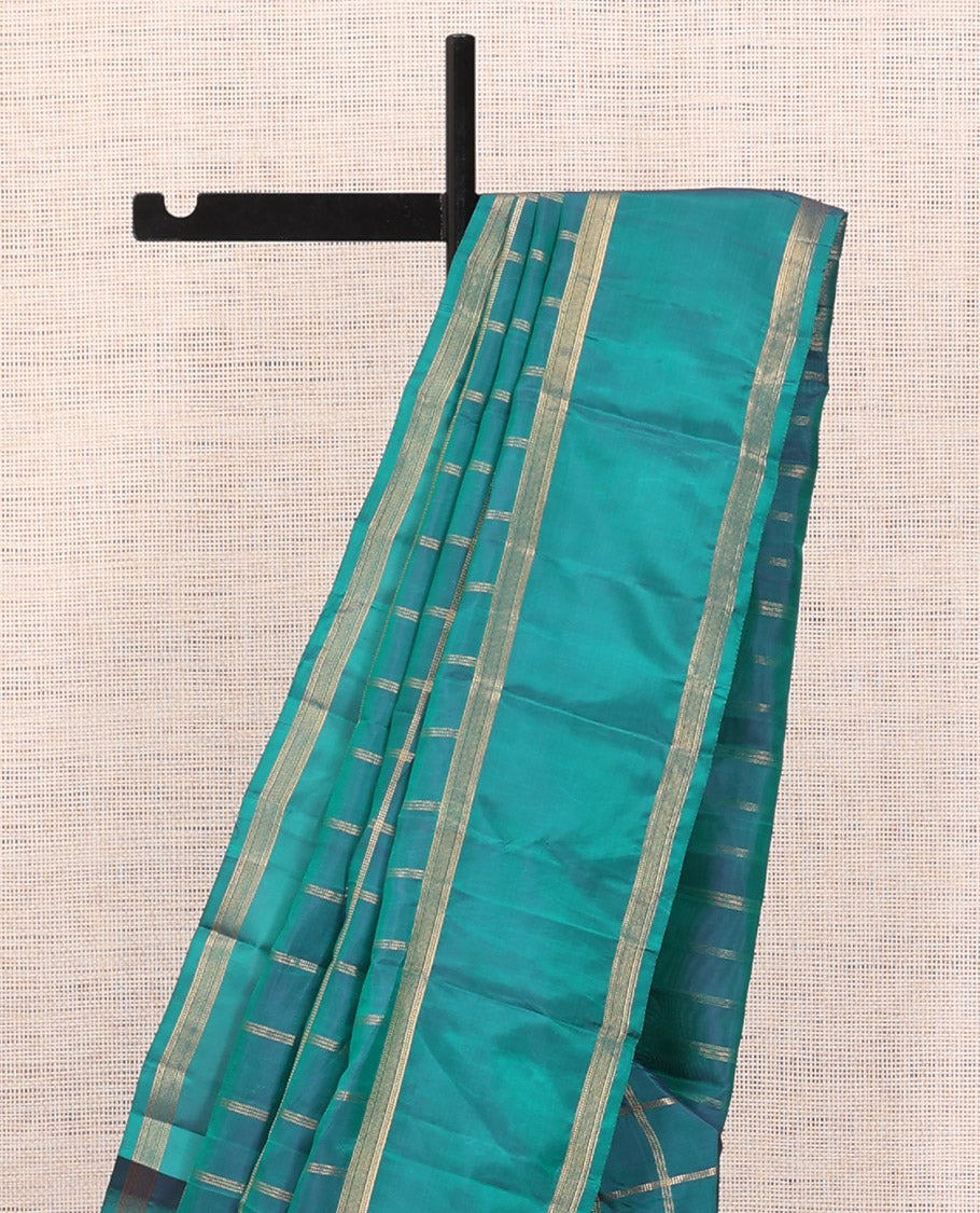 Peacock Blue Vasundhara Lite Silk Mix Saree