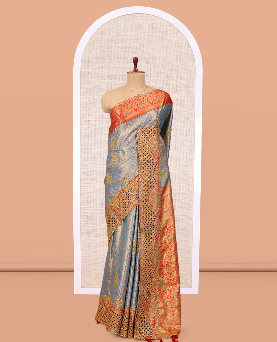 Blue Mysore Silk Saree