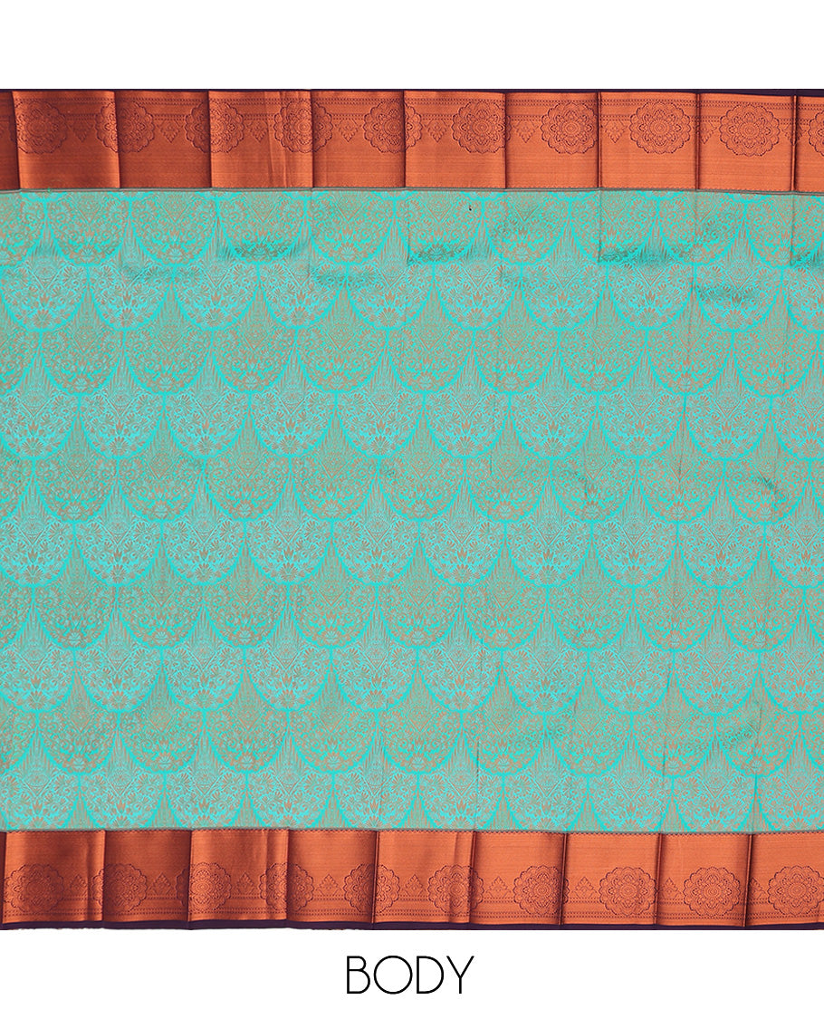 Blue jacquard budget cotton saree, contrast traditional zari design border & pallu of intricate designs