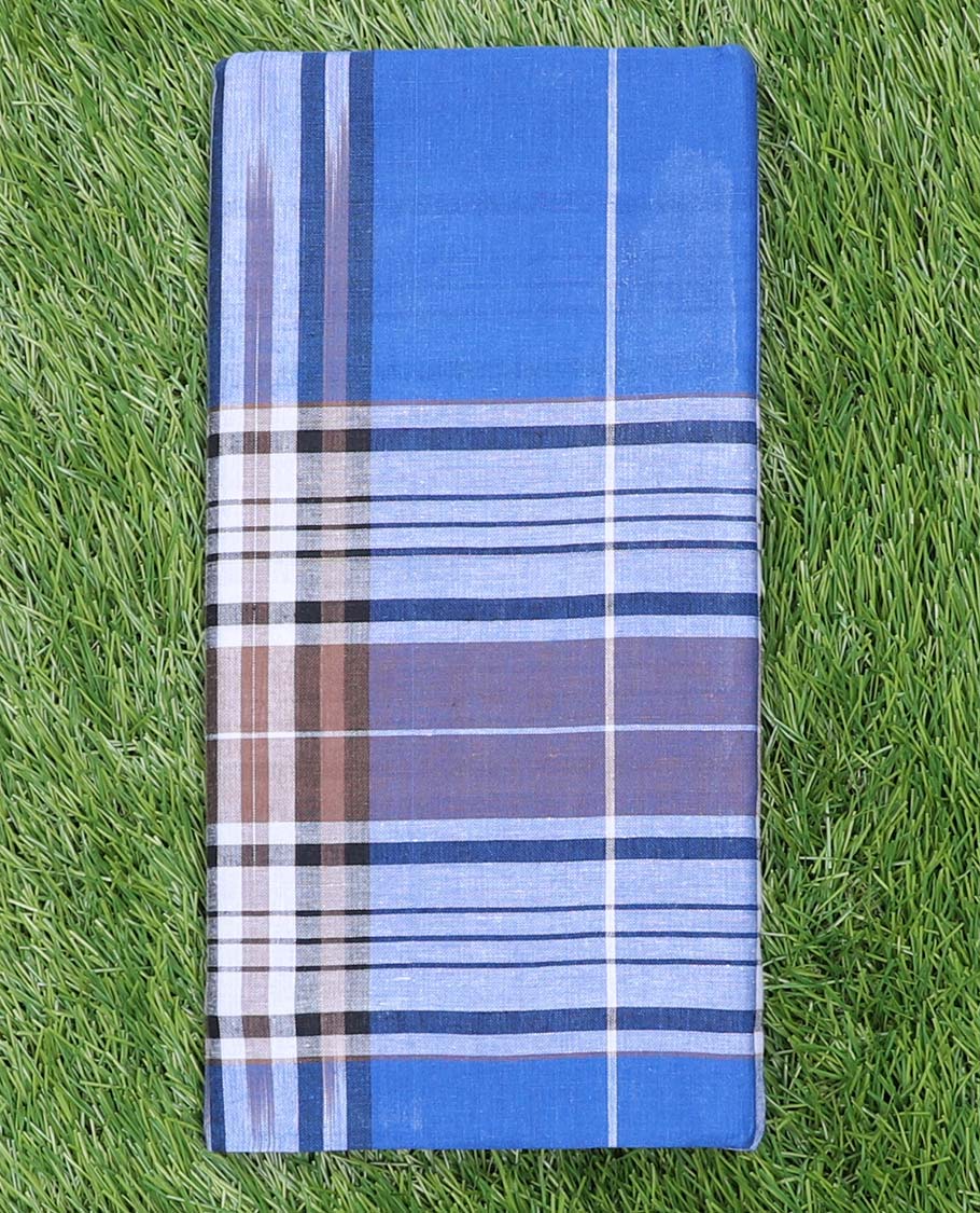 Multi-color unique vertical & horizontal striped cozy pure cotton lungi