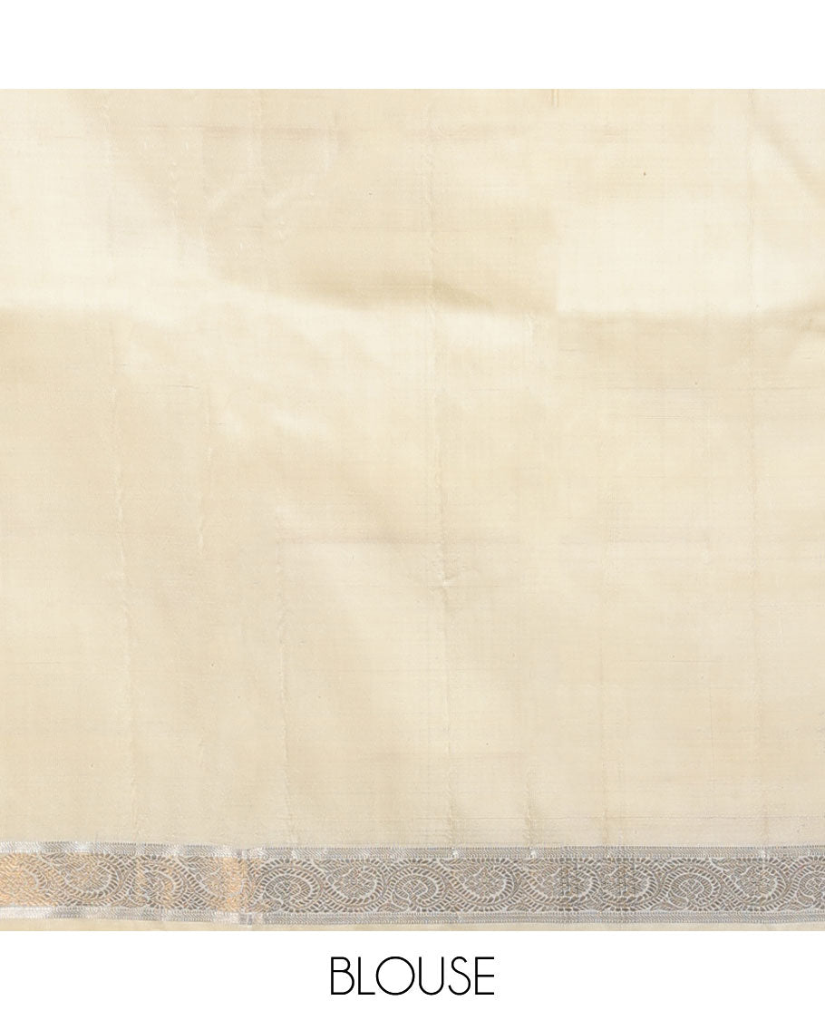 Multi-colorblock kanchipuram designer silksaree with zari design,zari border of dhavana kodi & pallu of intricate design