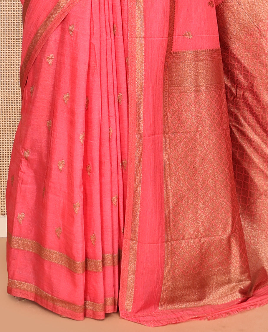 Pink Fancy Crepe Saree