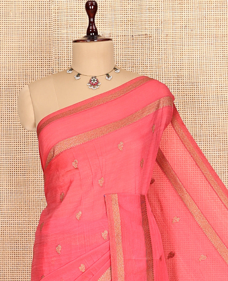 Pink Fancy Crepe Saree