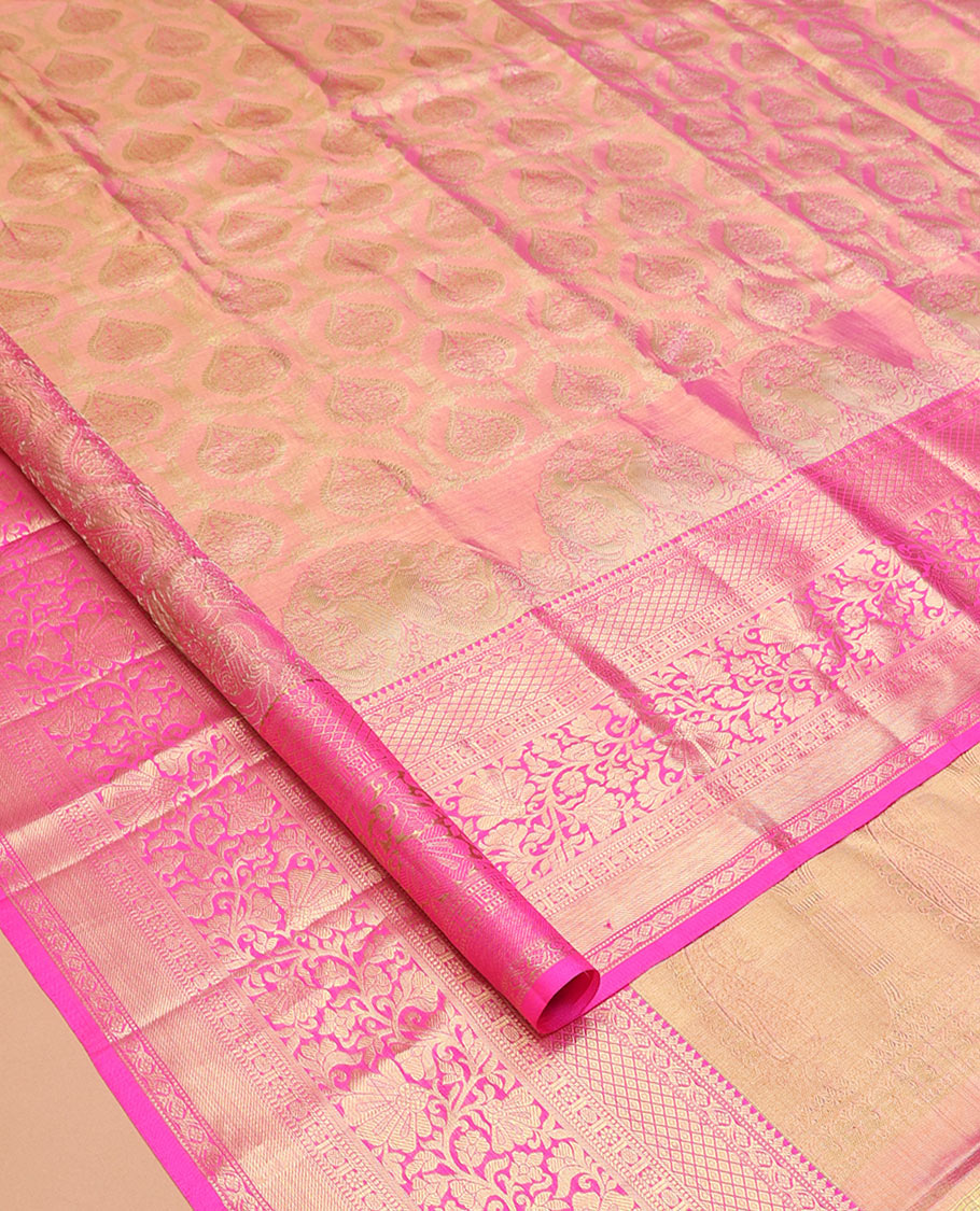 Pink Kanchipuram Tissue Silk Saree