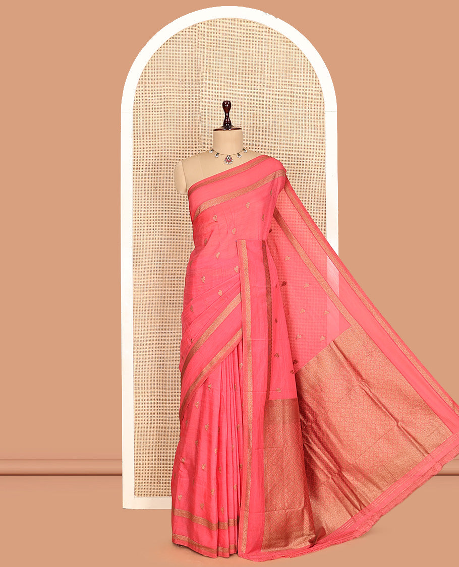 Pink Fancy Crepe Saree