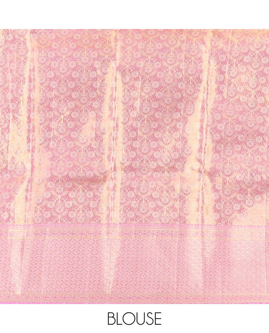 Pink Kanchipuram Tissue Bridal Silk Saree