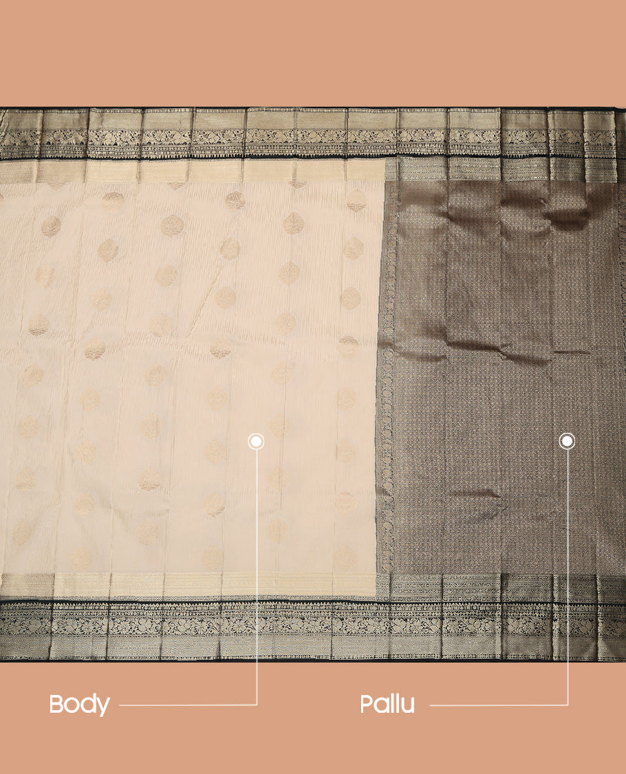 Cream Stripes Budget Silk Saree