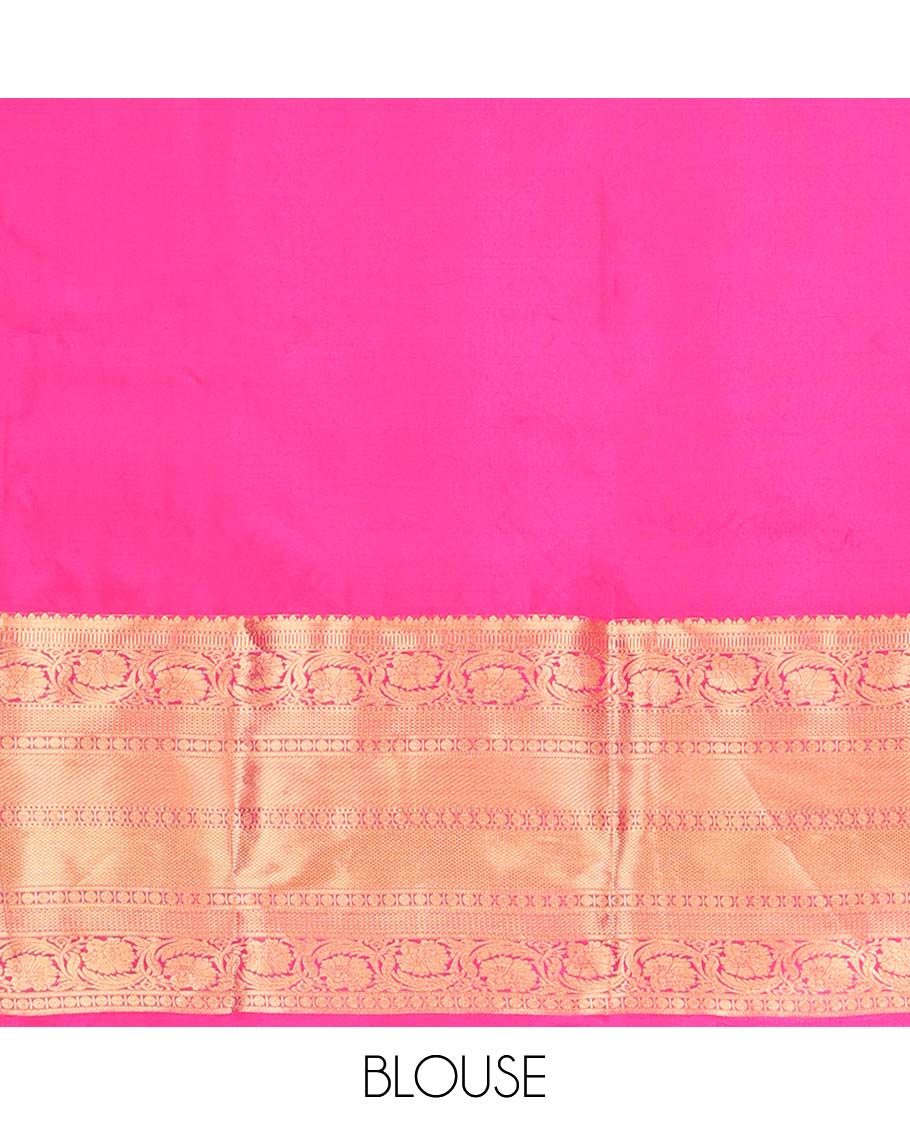 paech floral buttas vasundhara elite silk saree with contrast floral zari design border & pallu of argyle pattern