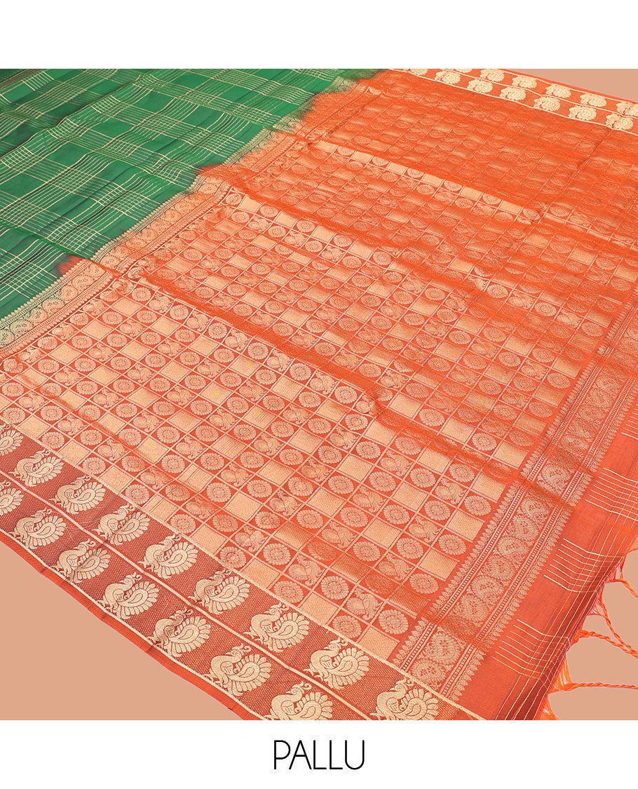 Green Mayuri Lite Silk Mix Saree
