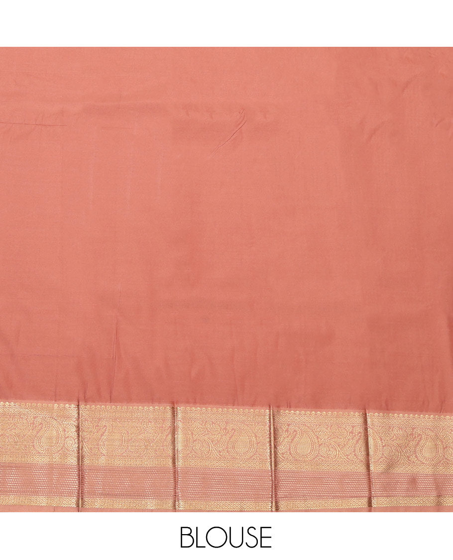 Green Budget Silk Saree, Subtly Sparkled with Zari Buttas, Complemented by a Contrast Traditional Border, Intricate Pallu, and Contrast Blouse