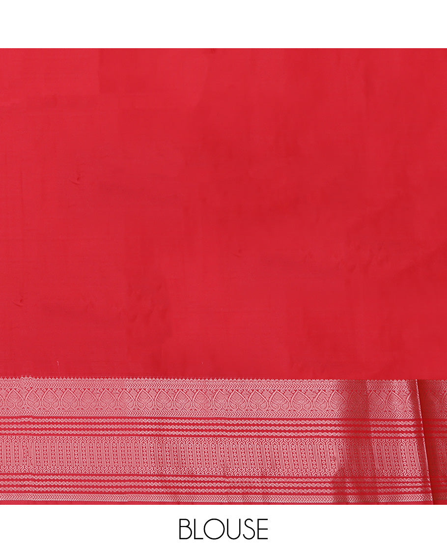 Lavender Budget Silk Saree, Subtly Sparkled With Zari Buttas and Stripes All Over Its Body, Complemented by Contrast Traditional Zari Designs Woven Border, Grand Jaal Pallu and Paired with a Contrast Blouse