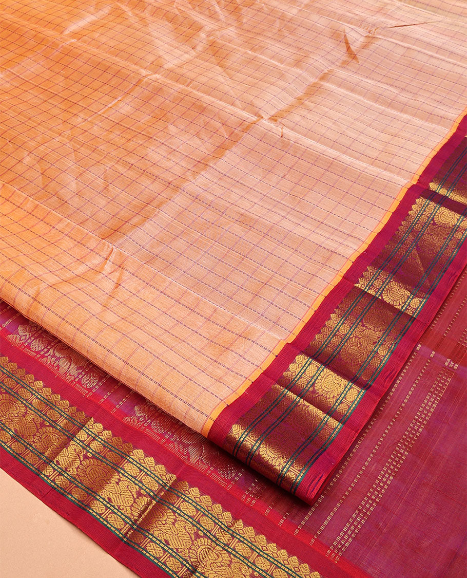 Orange Kuppadam Silk Saree