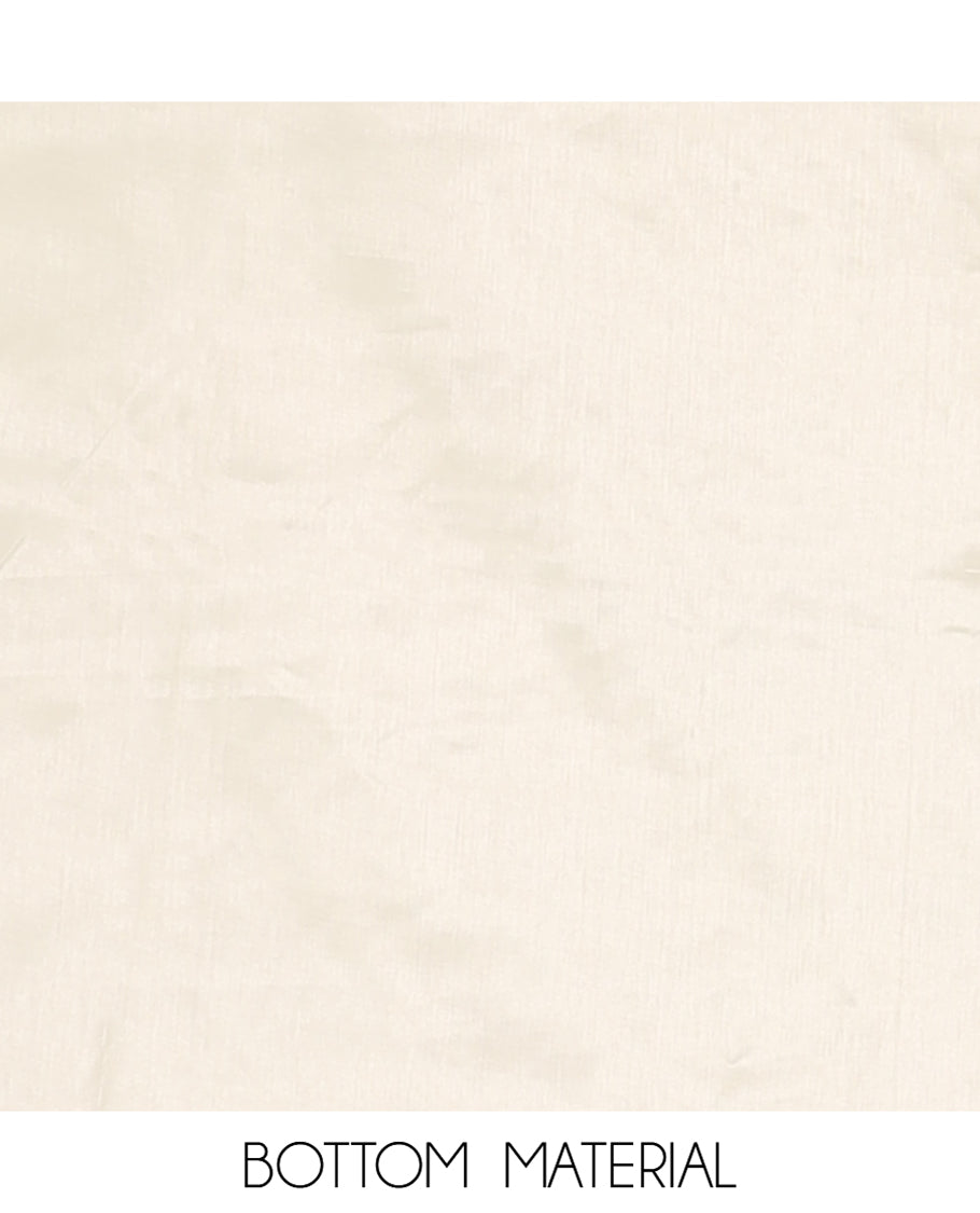 Cream Semi-Silk Material Churidar, Adorned with Multi-Color Checked Top, a Plain Bottom, a Checked Bordered Plain Dupatta
