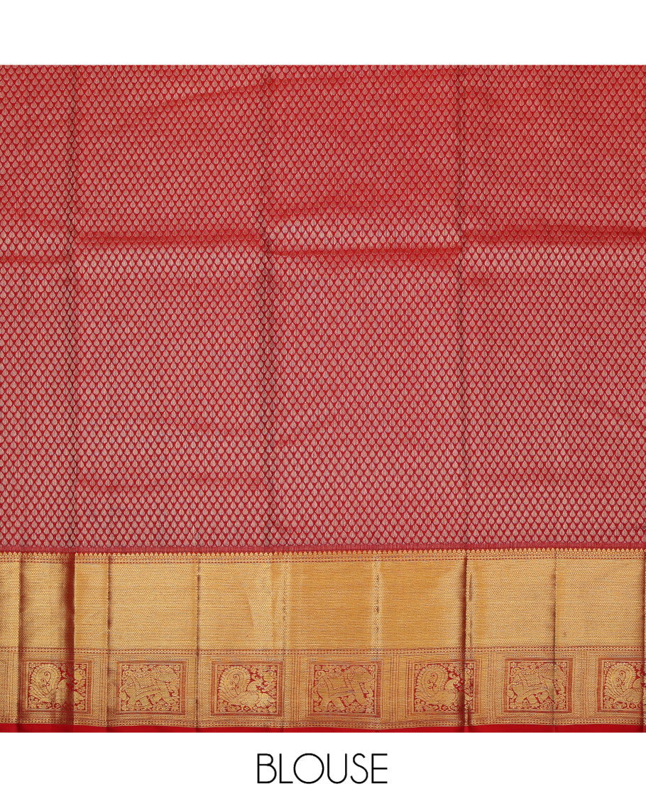 Cream Pure Silk Navarathna Pavadai Material Set