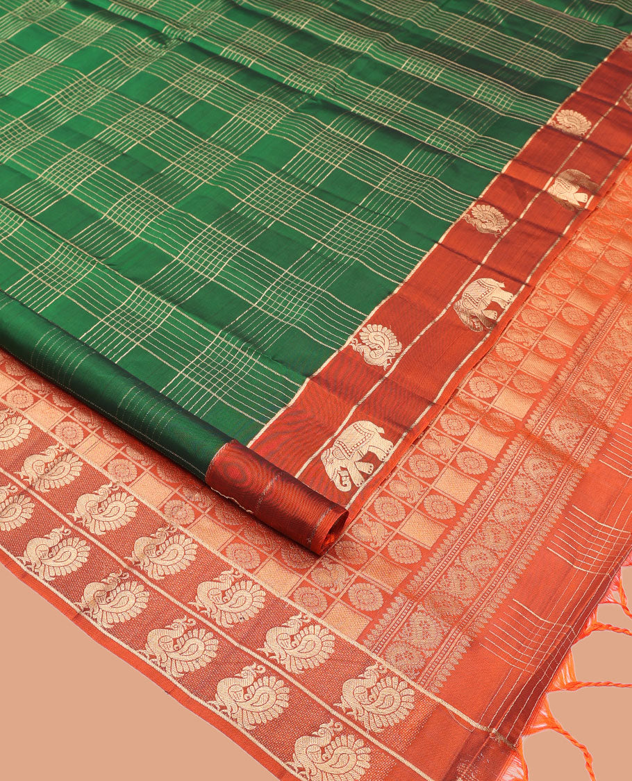 Green Mayuri Lite Silk Mix Saree