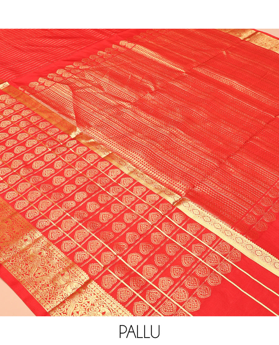 Red Venkatagiri Silk Saree