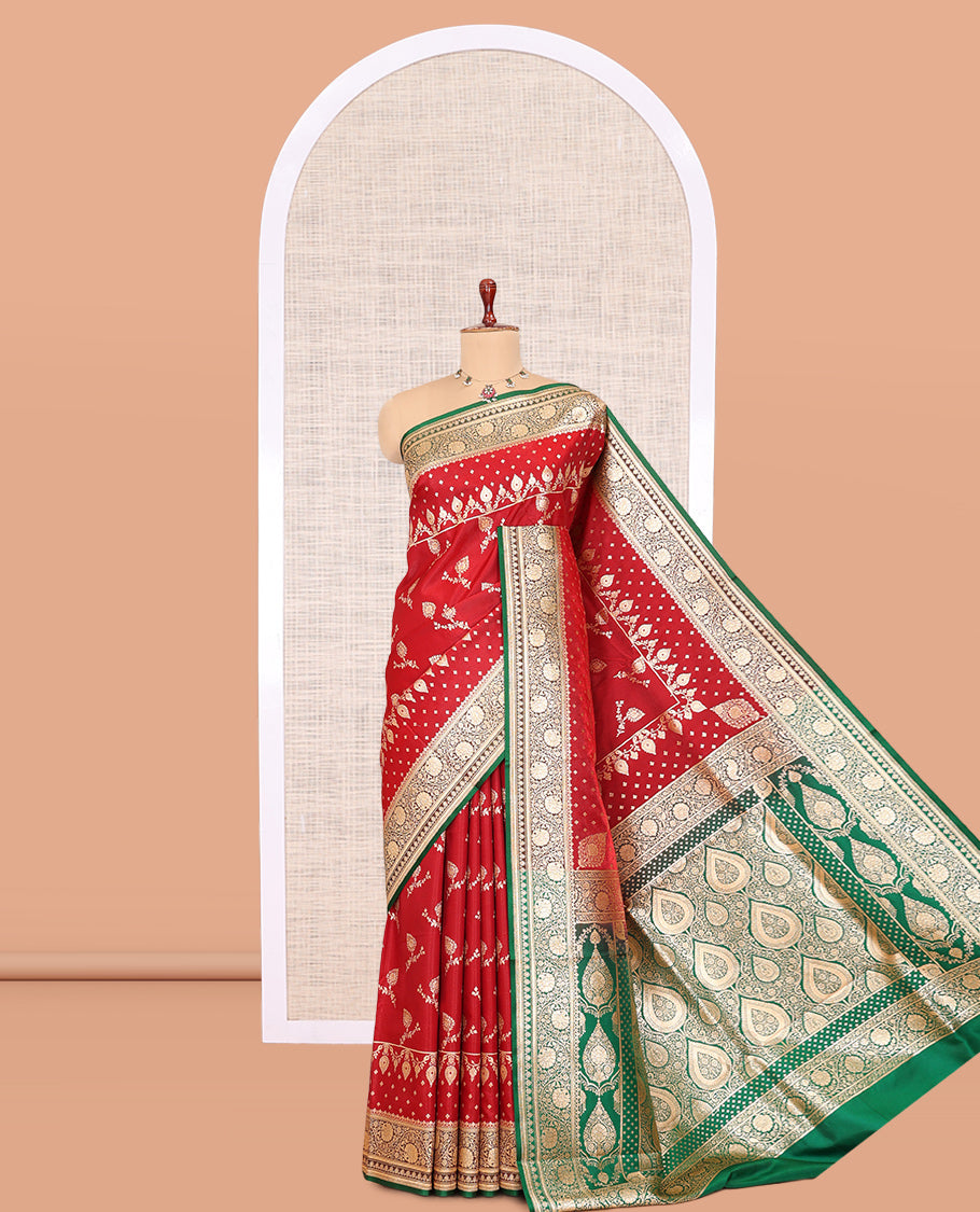 Red Banaras Nylon Saree