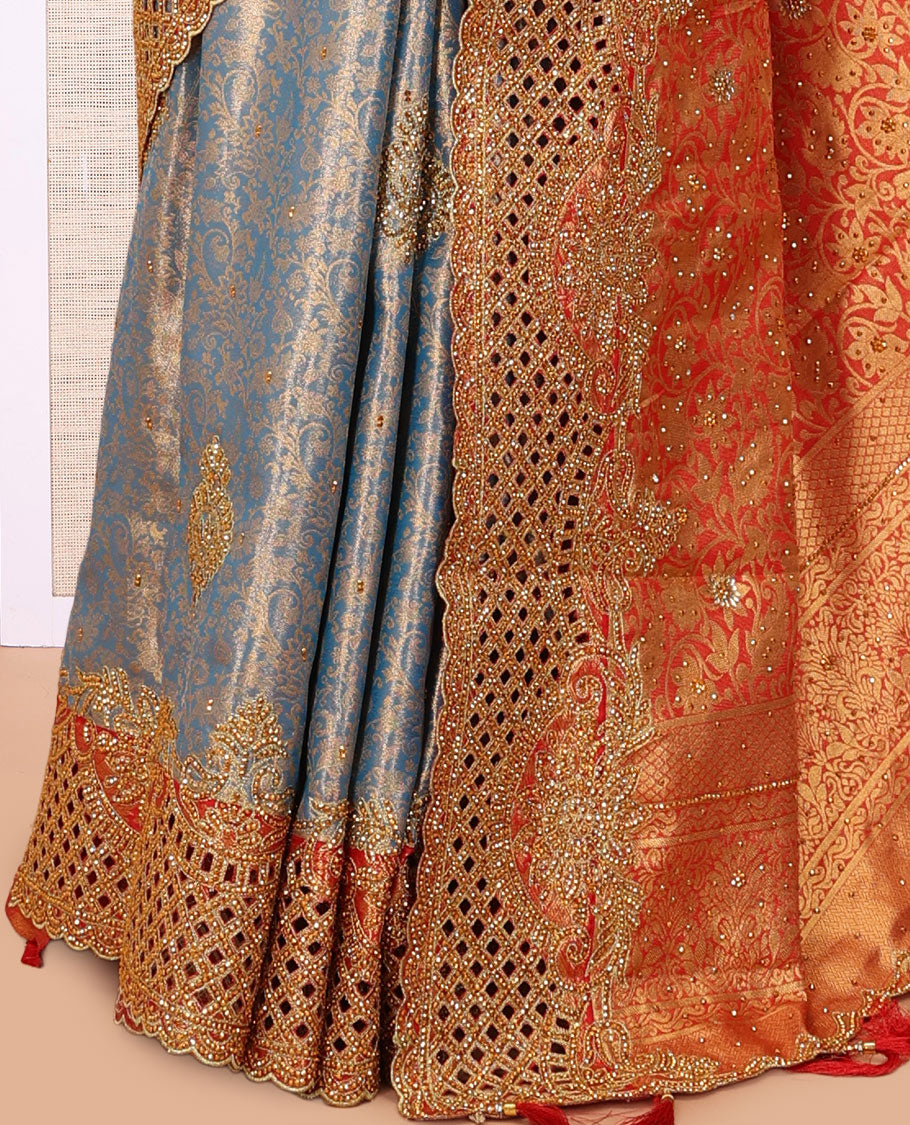 Blue Mysore Silk Saree