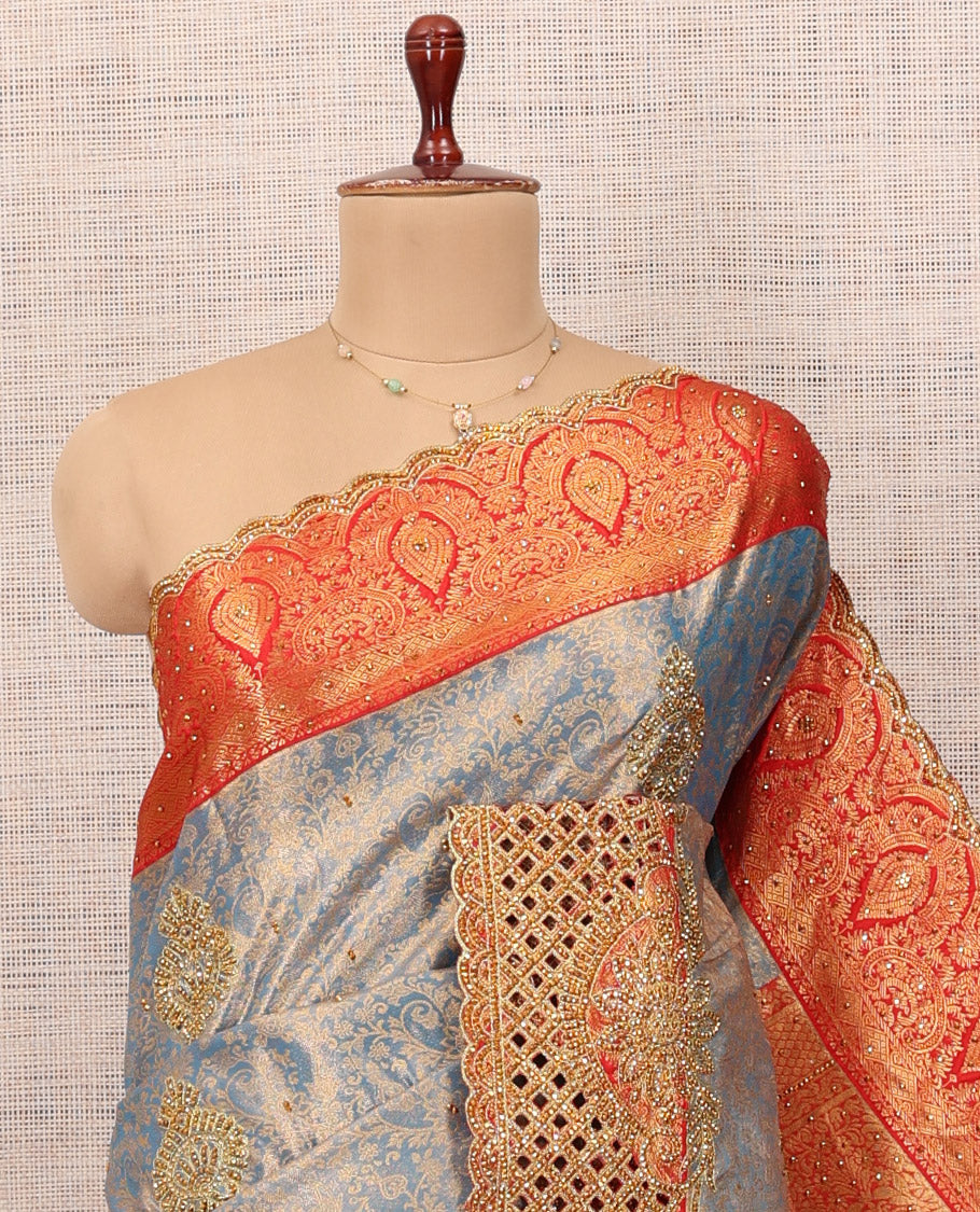 Blue Mysore Silk Saree