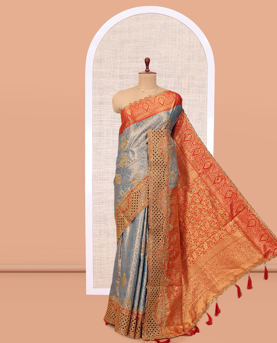 Blue Mysore Silk Saree