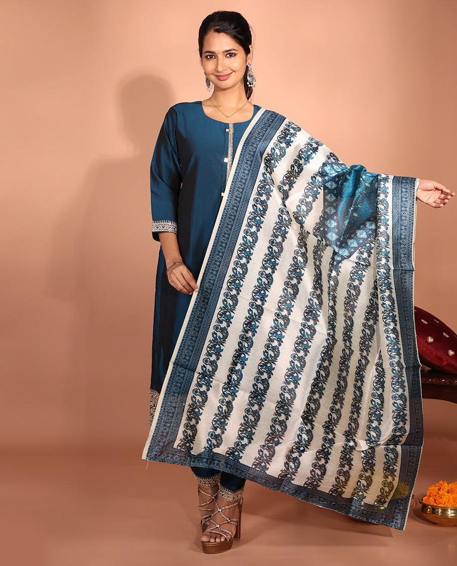Blue Rangeela Silk Readymade Suit