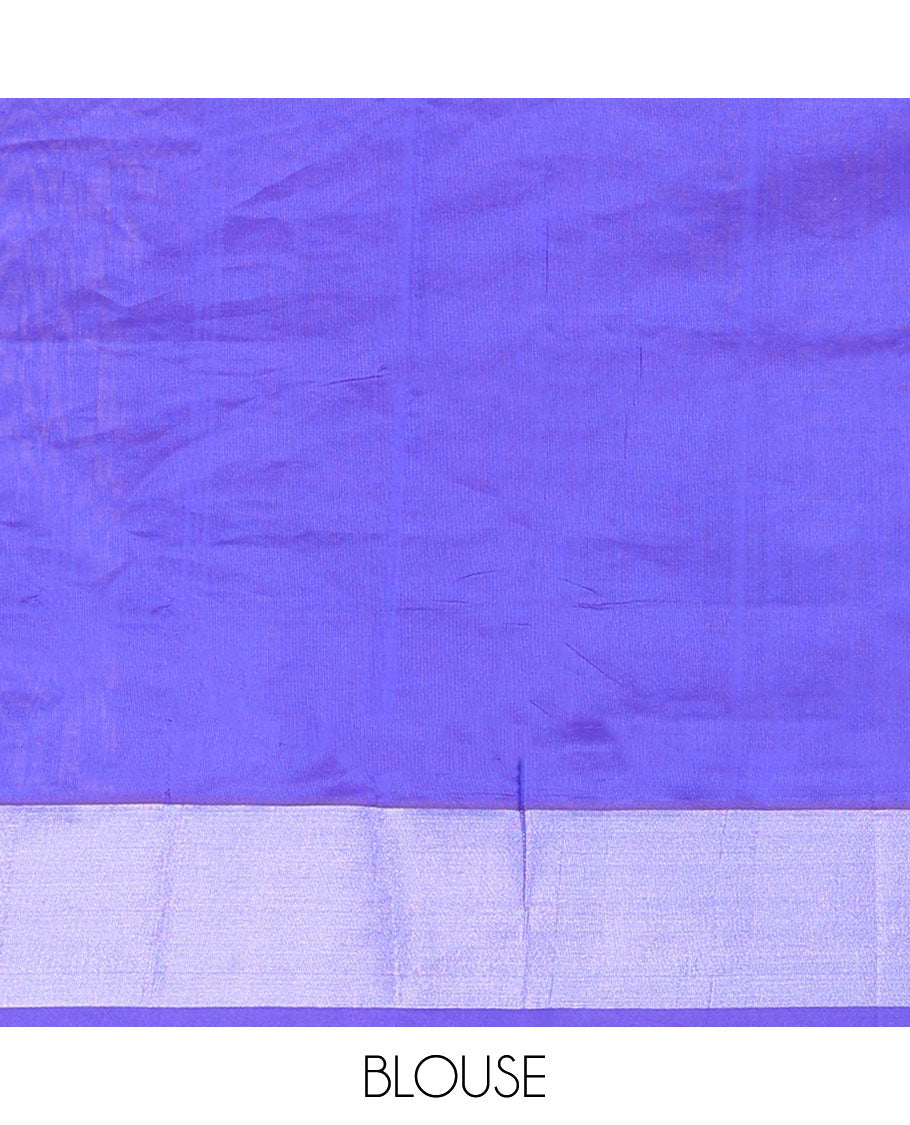 Pink Kuppadam Cotton Saree, Mesmerized with Dove Buttas All Over Its Body, Complemented by Contrast Bavanji Border, Pallu of Ogee Patterns, and Paired with a Contrast Blouse
