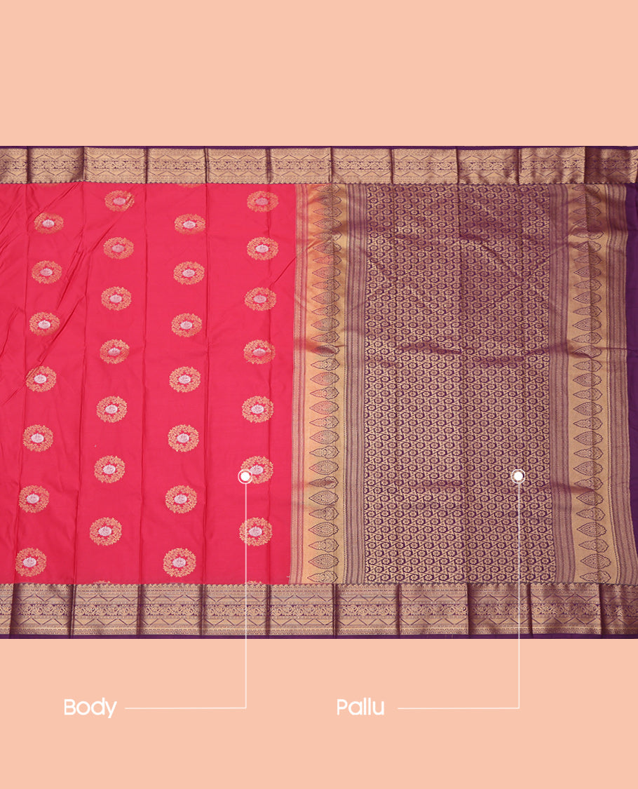 Red Traditional Zari Butta Budget Silk Saree