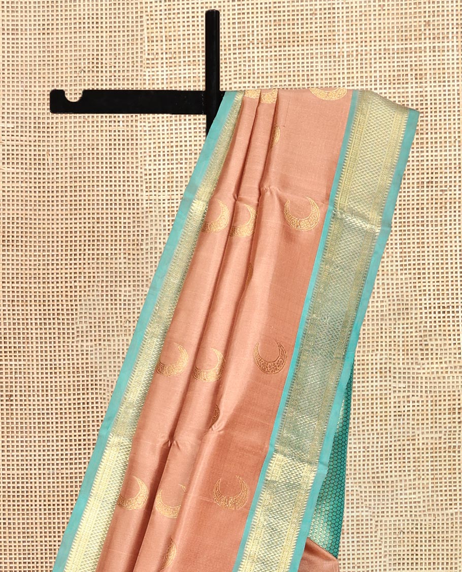 Peach Venkatagiri Silk Saree