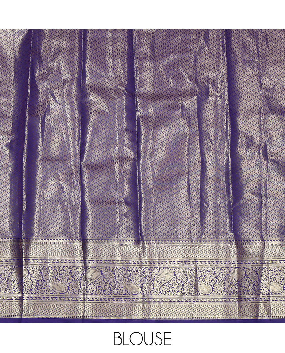 Peach Art Silk Pavadai Material Set