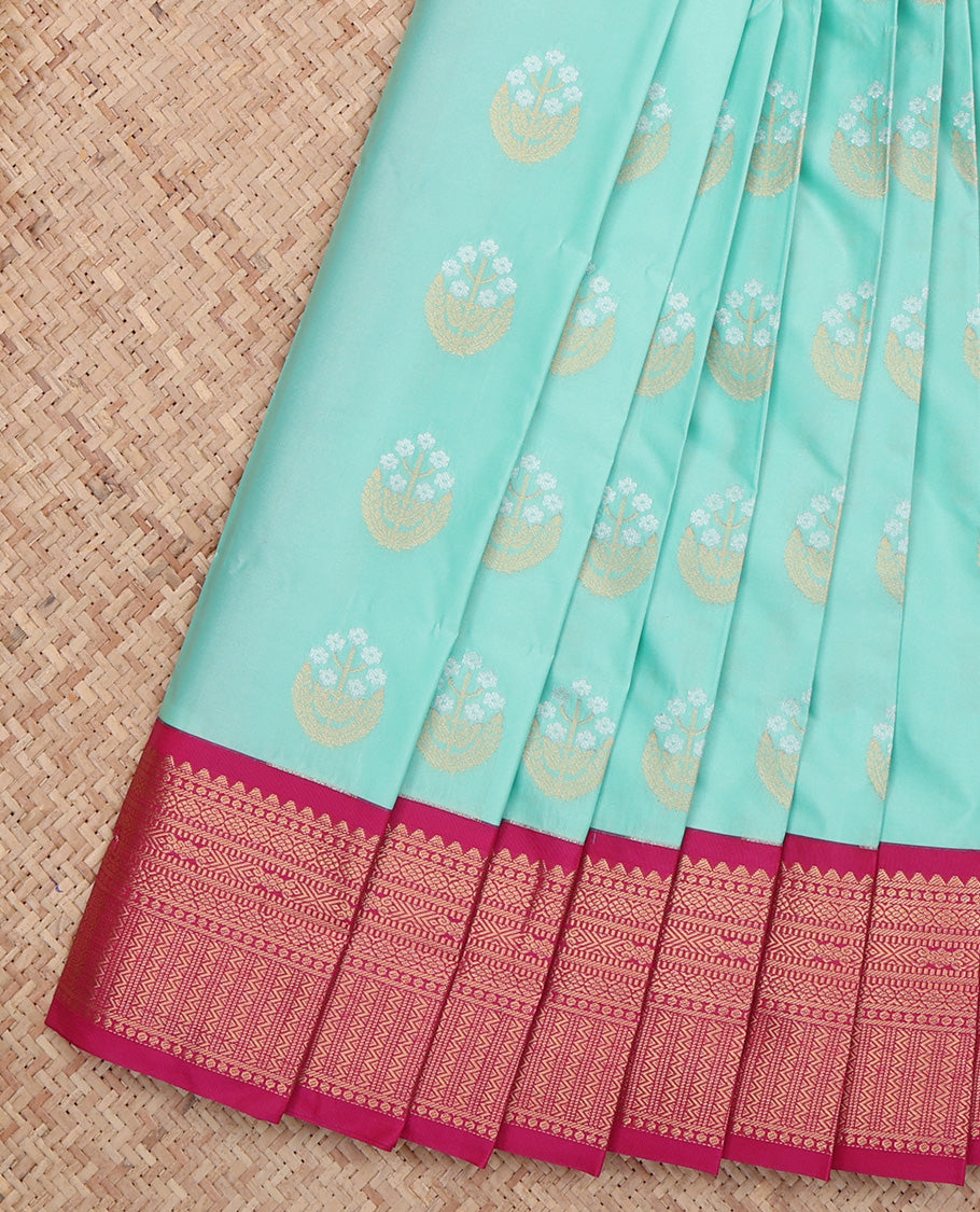 Turquoise Budget Silk Saree