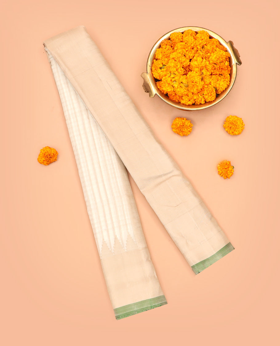 Cream Gadwal Silk Mix Saree