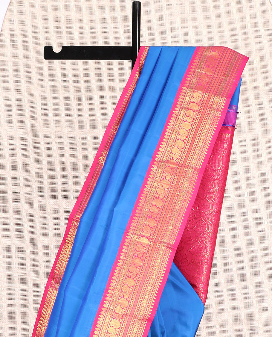 Blue Plain Kanchipuram Silk Saree