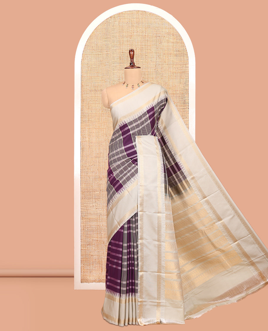 Purple Art Tana Silk Saree