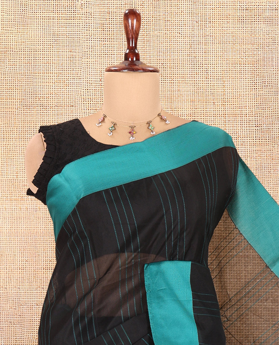 Black Semi-Silk Cotton Saree