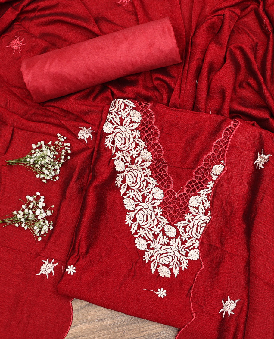 Apple Red Material Chudidar Set