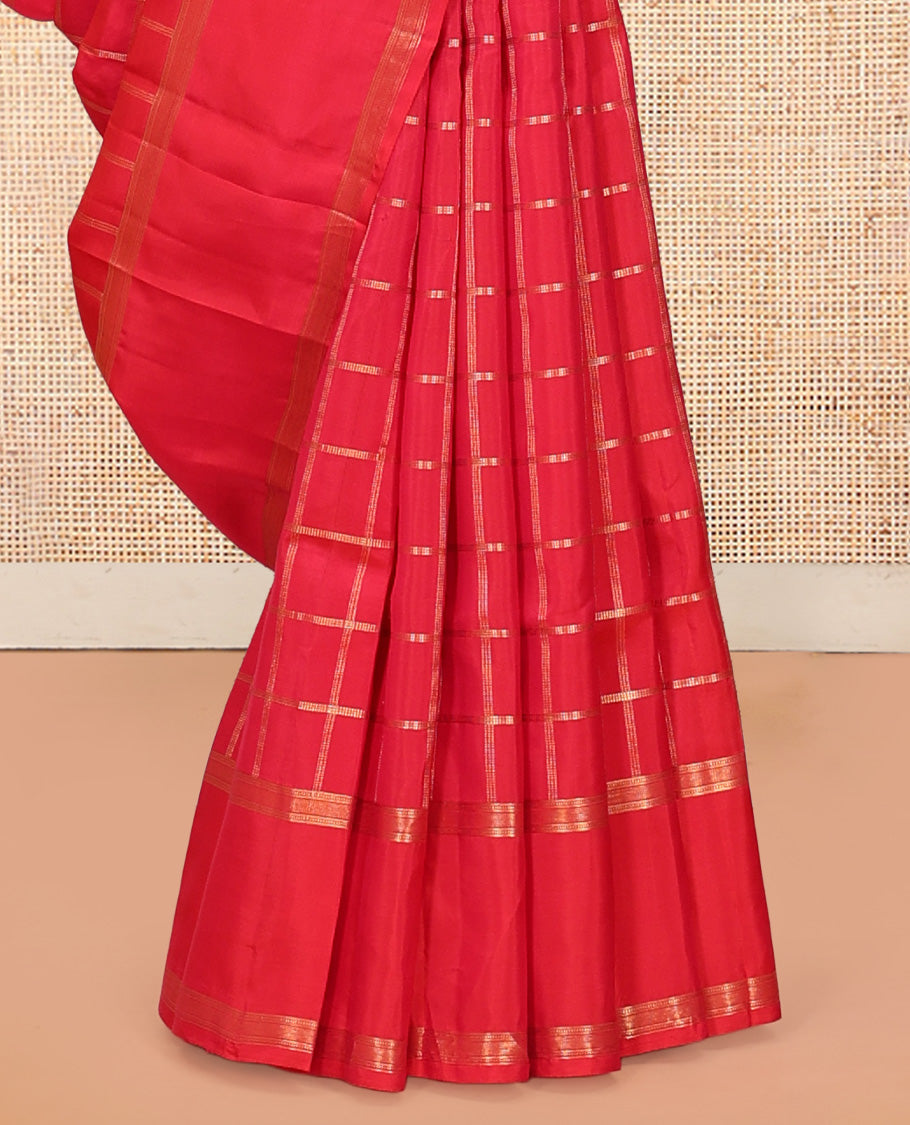 Reddish Pink Vasundhara Lite Silk Mix Saree
