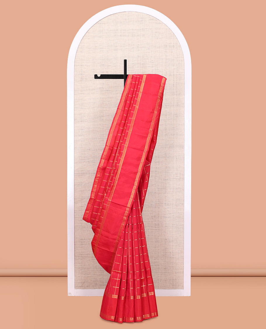 Reddish Pink Vasundhara Lite Silk Mix Saree