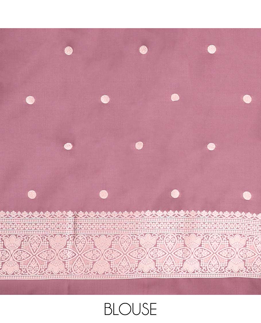 Borderless brown butter silk saree with zari buttas, zari-rich intricately designed pallu