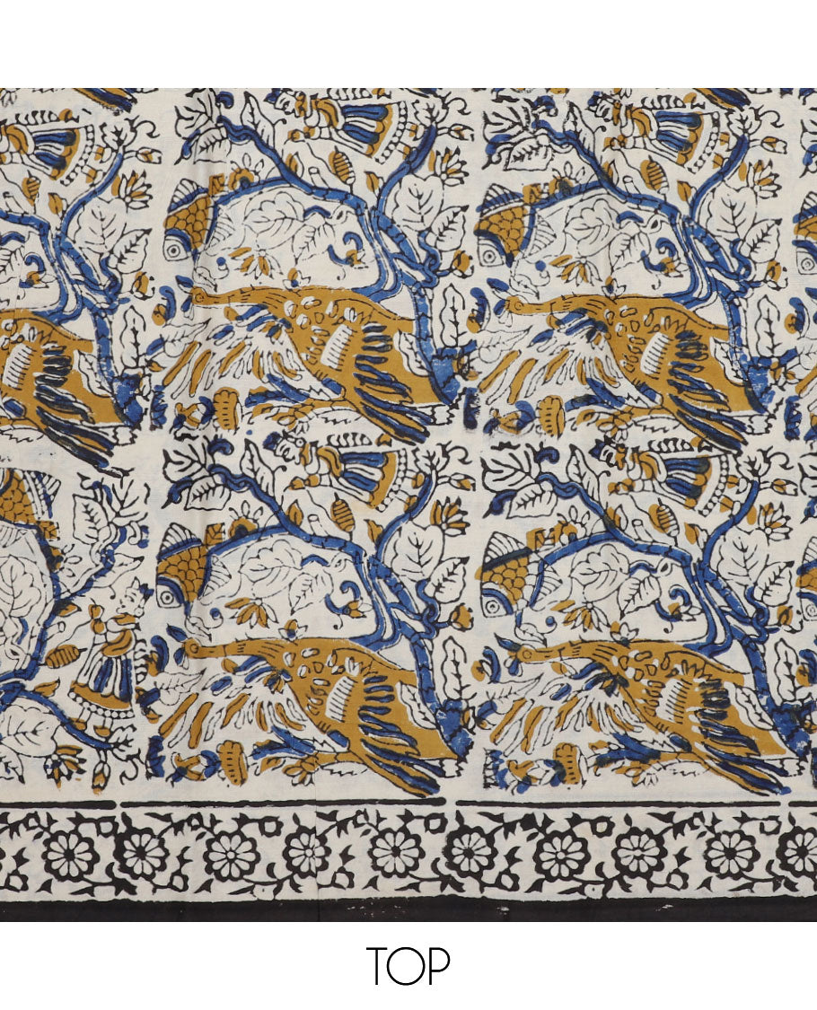 Multi-color jaipur cotton material chudidhar,intricate print top, geometric printed bottom & intricately printed dupatta
