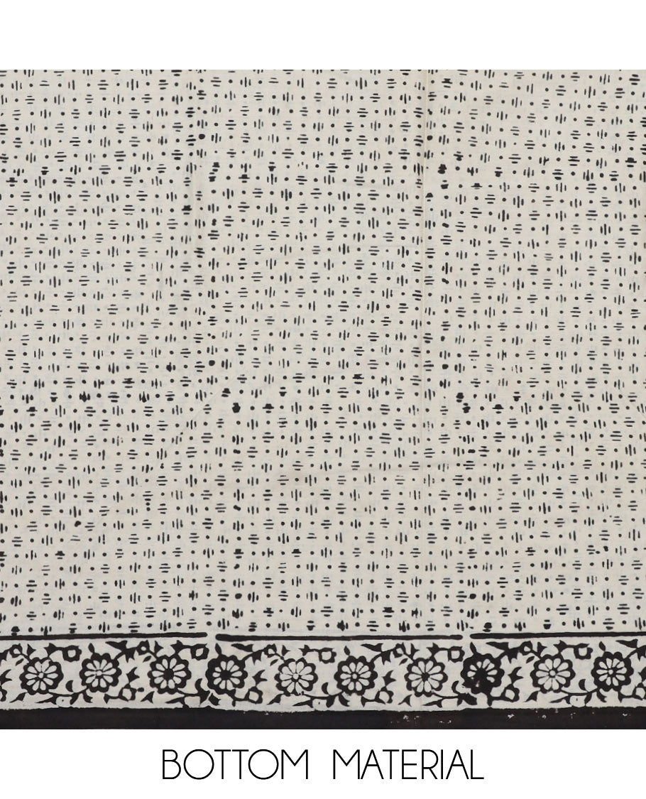 Multi-color jaipur cotton material chudidhar,intricate print top, geometric printed bottom & intricately printed dupatta